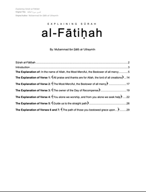 Tafseer Surah al-Fatihah (E-Book)