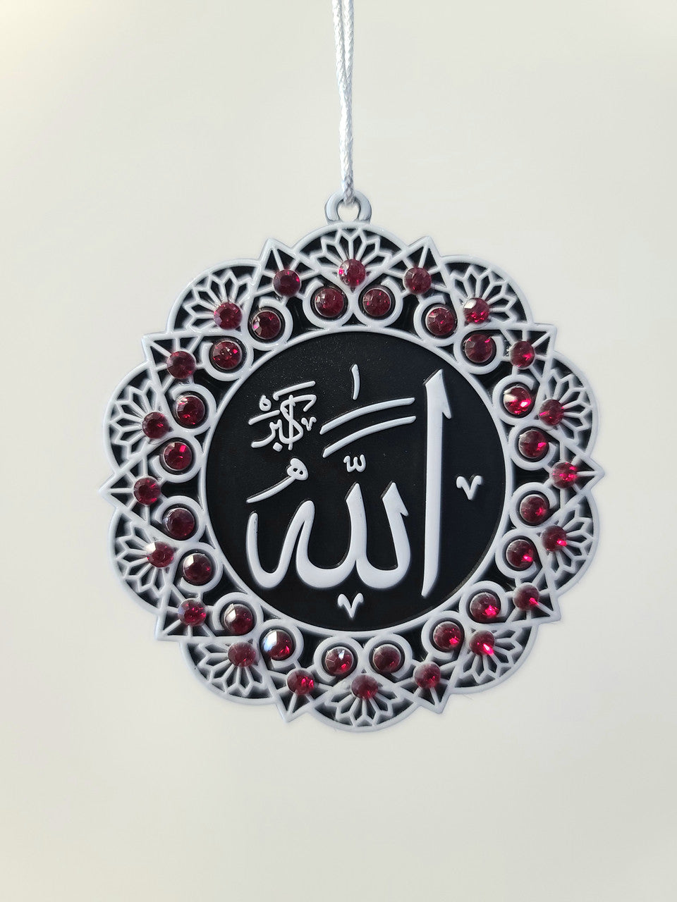 Hanging Ornament Allah and Muhammad (White and Red)