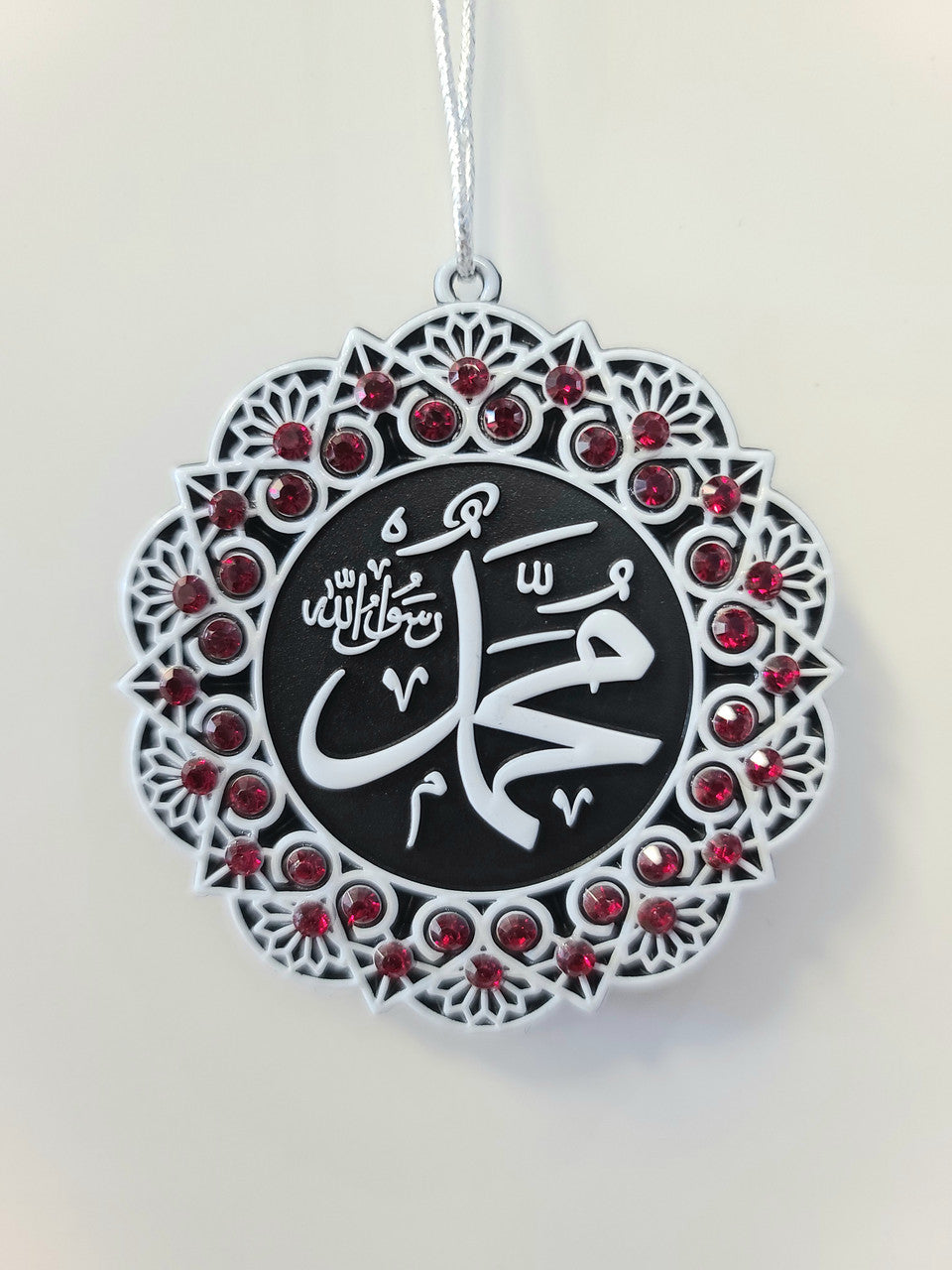 Hanging Ornament Allah and Muhammad (White and Red)