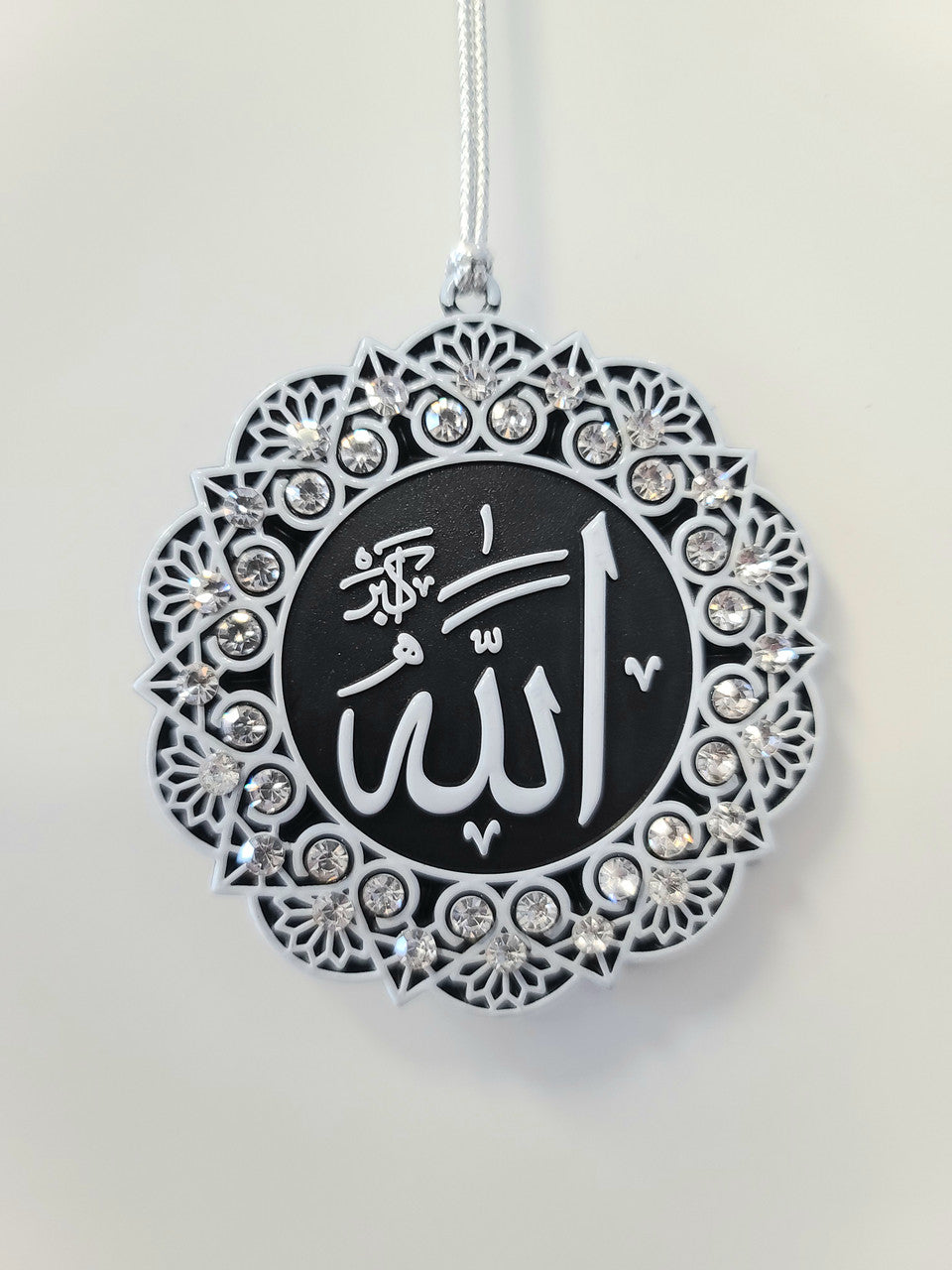 Hanging Ornament Allah and Muhammad (White and Silver)