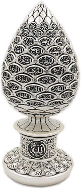 Islamic Table Decor Silver Teardrop Sculpture Figure Arabic 99 Names of Allah ESMA Asma al Husna