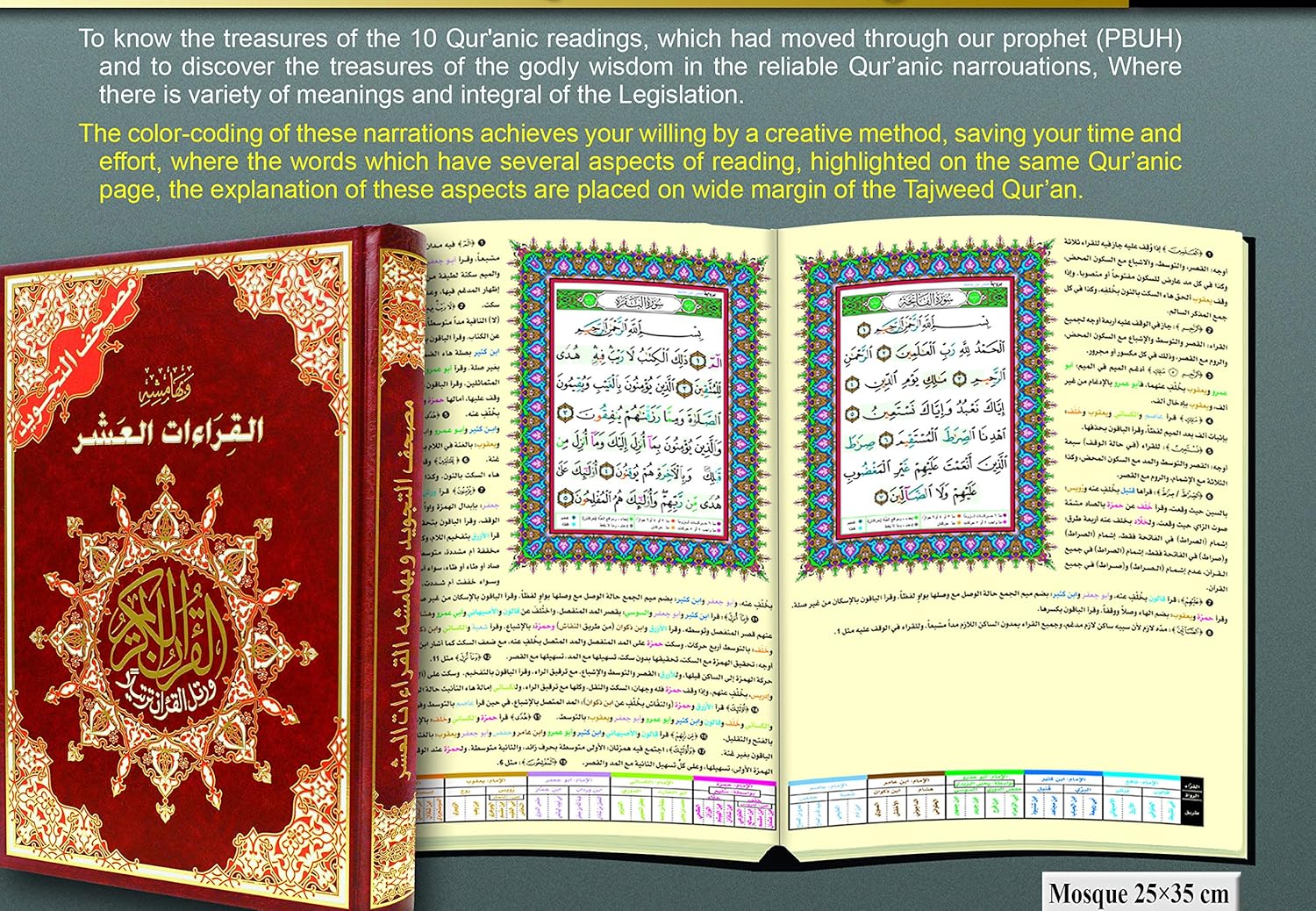Tajweed Quran - The Ten Readings  (10"x14")   القرأت العشر