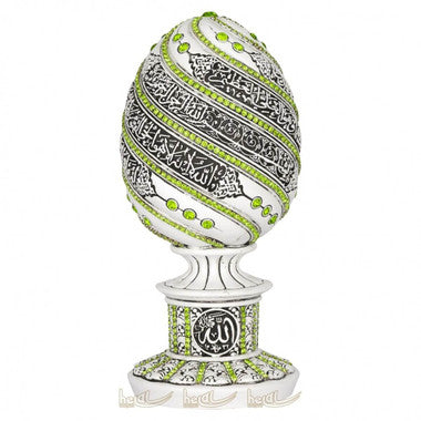 Islamic Table Decor Ayatul Kursi Egg - Green/White