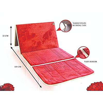 Foldable Prayer Rug with Back Rest (Red)