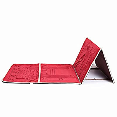 Foldable Prayer Rug with Back Rest (Red)