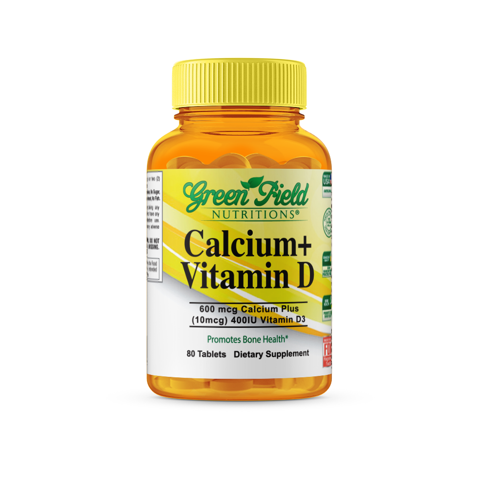 Greenfield Nutritions - Halal Calcium 600 mg with Vitamin D3 400 IU, 90 Tablets