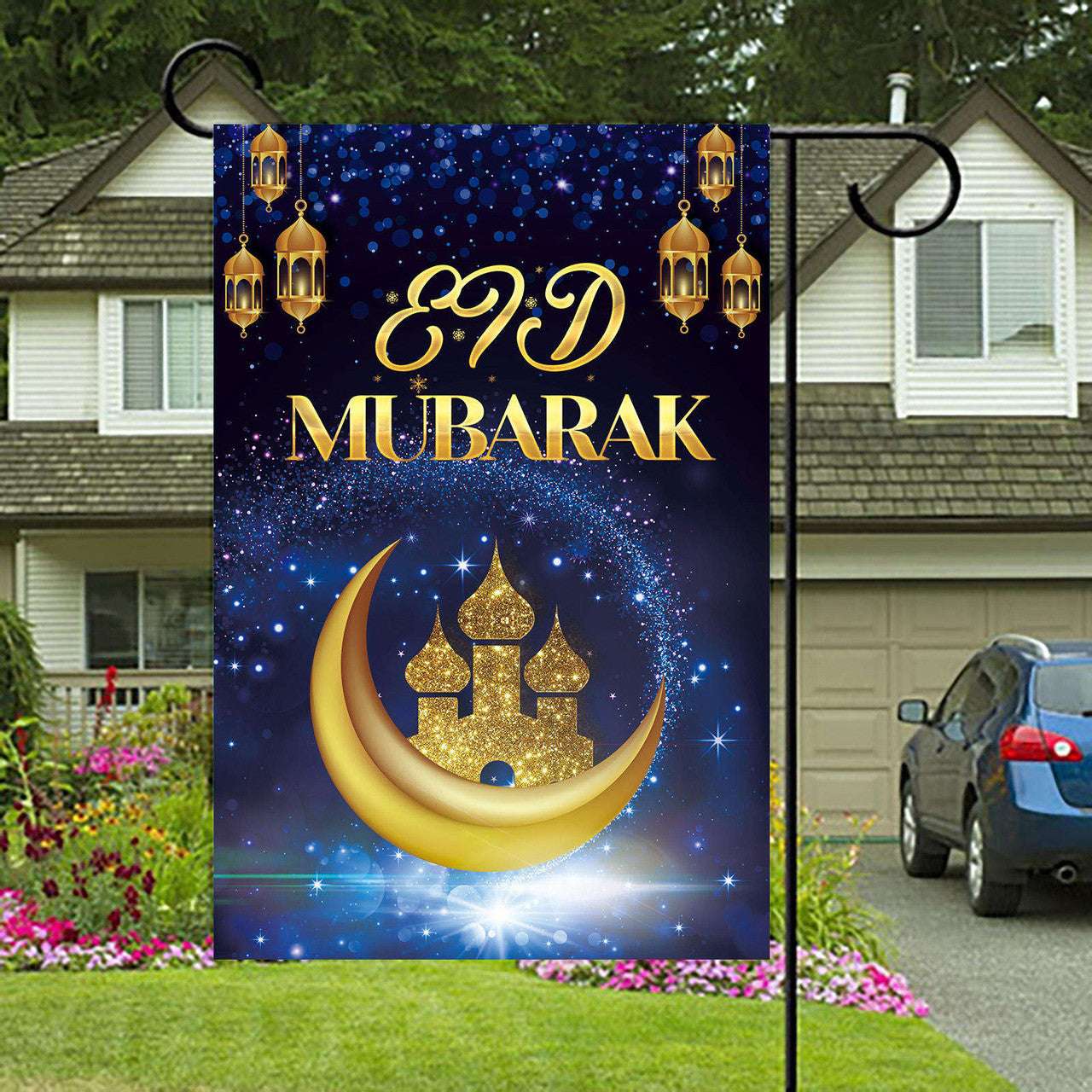 Eid Flag Banner Black