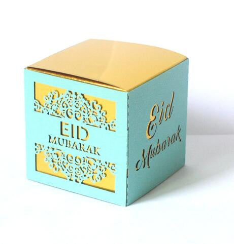 Eid Mubarak Candy Boxes - Light Teal (Set of 3)