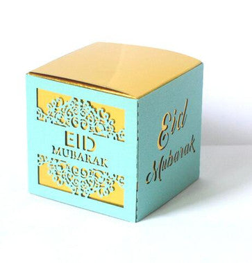 Eid Mubarak Candy Boxes - Light Teal (Set of 3)