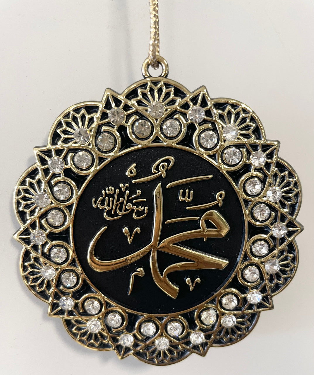 Hanging Ornament Allah/Mohammed (Crystal & Gold)