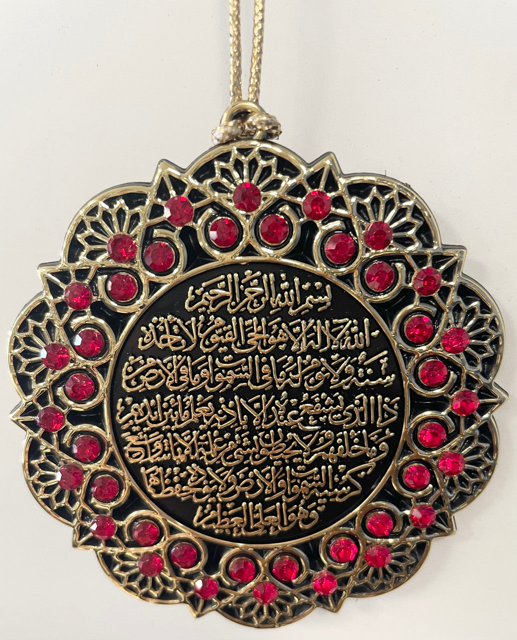 Hanging Ornament Ayet Kursi & Ayet Safar (Red& Gold)