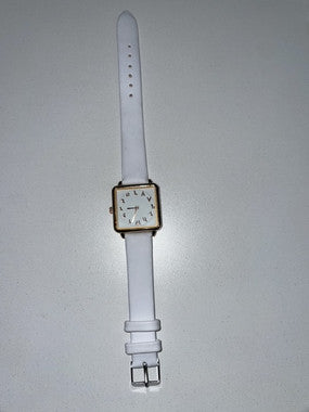 Square Watch with Arabic Numerals (White)