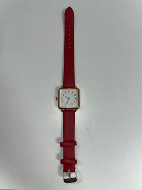 Square Watch with Arabic Numerals (Red)