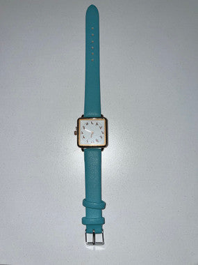 Square Watch with Arabic Numerals (Blue)