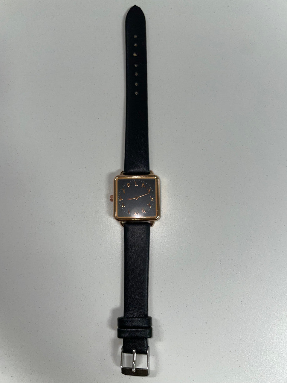 Square Watch with Arabic Numerals (All Black)