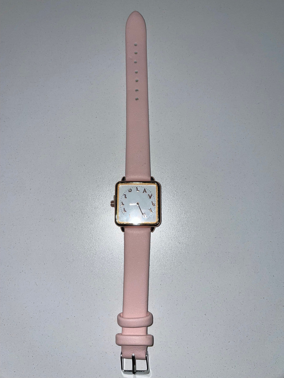 Square Watch with Arabic Numerals (Pink)