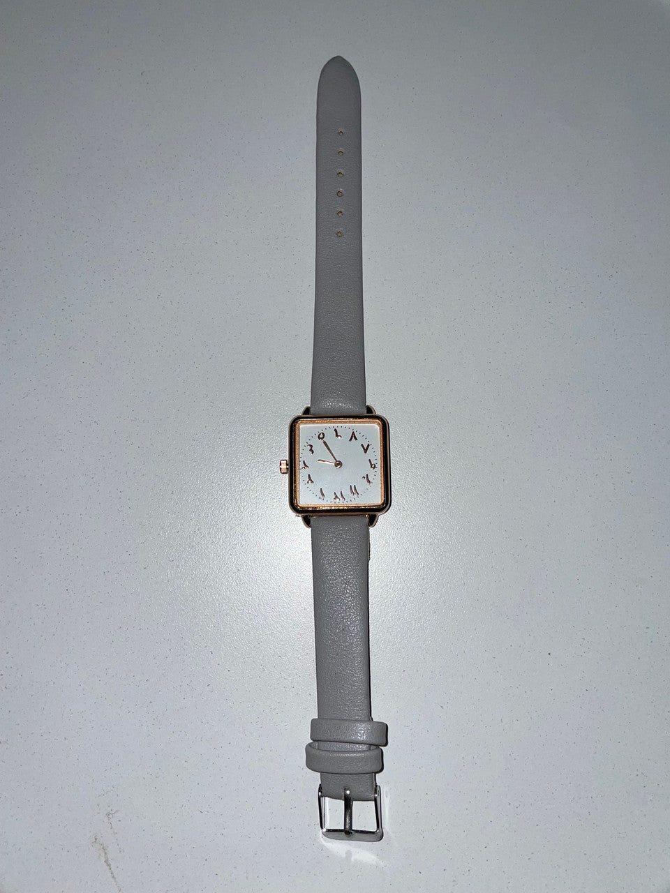 Square Watch with Arabic Numerals (Gray)