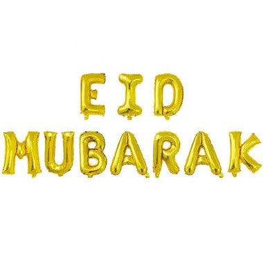 Eid Mubarak Balloons Gold