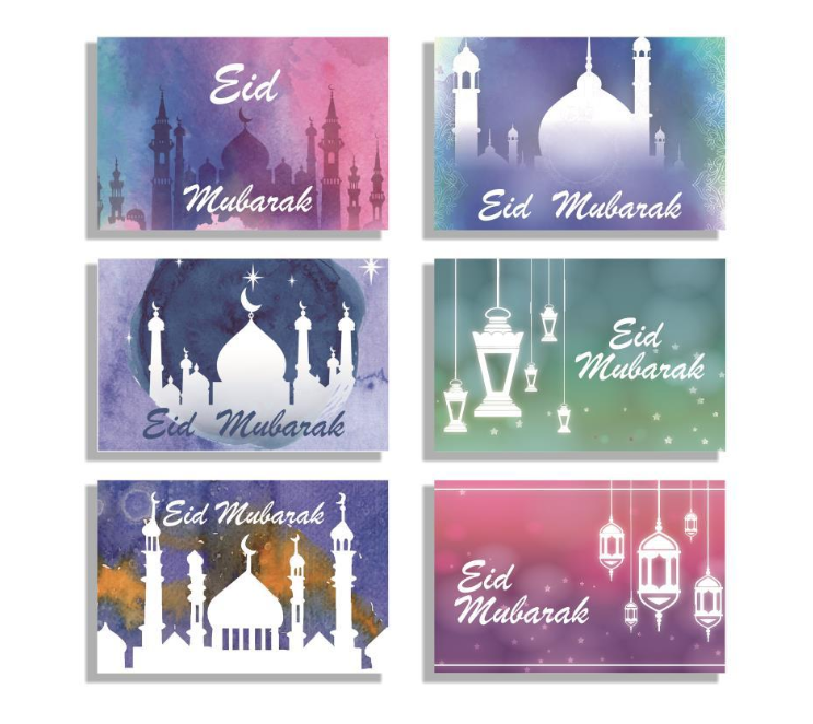 Eid Greeting Cards Envelope Set (6 pcs)