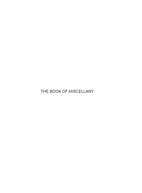 The Book of Miscellany (E-Book)