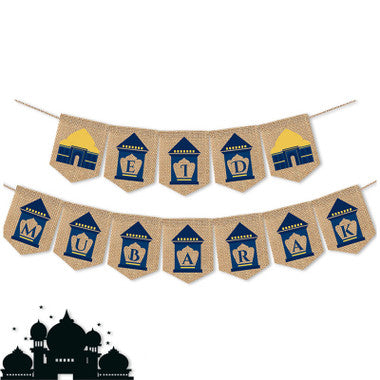 Eid Burlap Banner