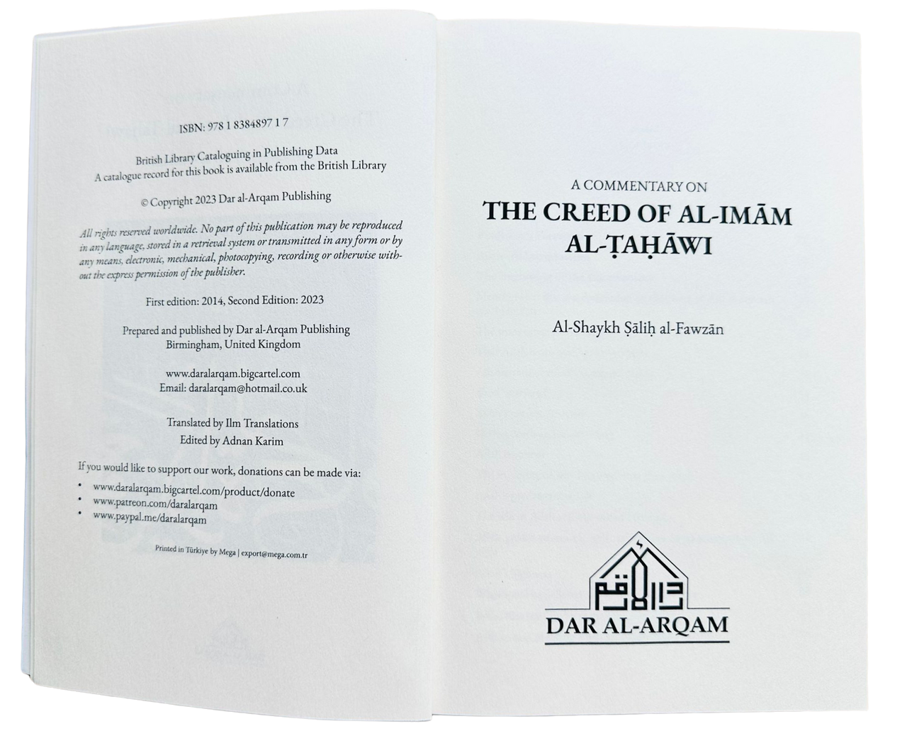 A Commentary on the Creed of Al-Imam Al-Tahawi