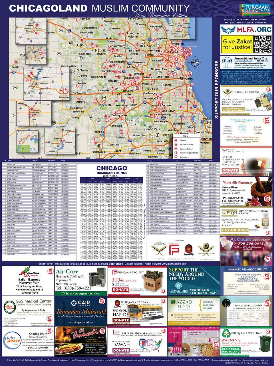 Furqaan Maps: Chicago Area Muslim Community Home Ramadan Edition