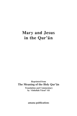 Mary and Jesus in the Qur’an (E-Book)