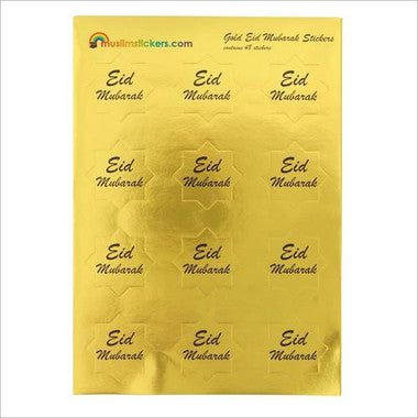 Eid Mubarak Gold Stickers