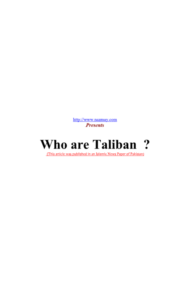 Who are Taliban? (E-Book)