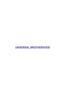 Universal Brotherhood (E-Book)